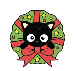 Chococat Christmas Wreath Vector