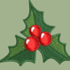 CHRISTMAS MISTLETOE EMBROIDERY DESIGN CHRISTMAS LEAF EMBROIDERY DESIGN 3 THREE LEAF CHIRSMTAS EMBROIDERY DESIGN MACHINE EMBROIDERY FILE