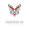 Christmas Reindeer With Glasses Vector