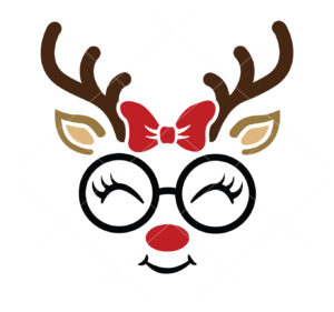 Christmas Reindeer With Glasses Vector