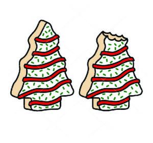 Christmas Tree Cake Cut Vector