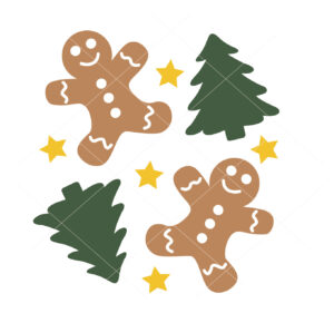 Christmas Tree Vector Gingerbread Man Vector