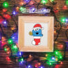 Cookie Monster Christmas Hat And Stocking Vector