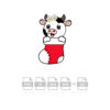 Cow In Christmas Stocking Vector