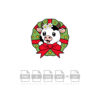 Cow In Christmas Wreath Cut Vector
