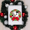 Cow In Christmas Wreath Cut Vector