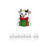 Cow With Christmas Gift Hd Vector