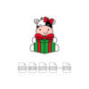 Cow With Christmas Gift Vector