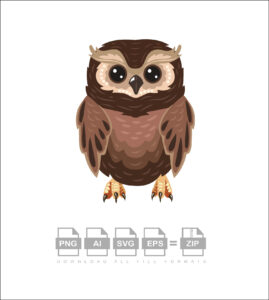 Cute Baby Owl Vector