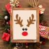 Cute Reindeer Face Christmas Cricut Vector