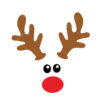 Cute Reindeer Face Christmas Cricut Vector