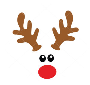 Cute Reindeer Face Christmas Cricut Vector