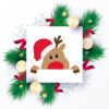 Cute Reindeer Face Vector Christmas Vector