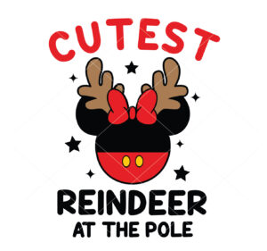 Cutest Reindeer At The Pole Vector Christmas Minnie Vector
