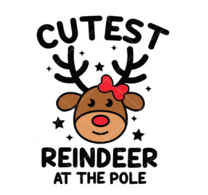 Cutest Reindeer At The Pole Vector Christmas Vector