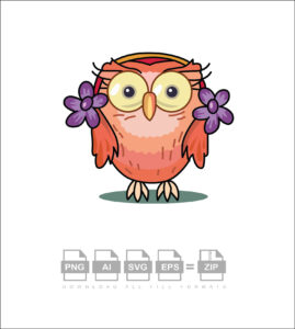 Flower Owl Vector