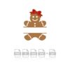 Gingerbread Girl Monogram Vector Christmas Vector