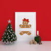 Gingerbread Girl Monogram Vector Christmas Vector