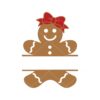 Gingerbread Girl Monogram Vector Christmas Vector