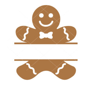 Gingerbread Man Monogram Vevtor Christmas Vector