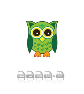 Green Owl Vector Design