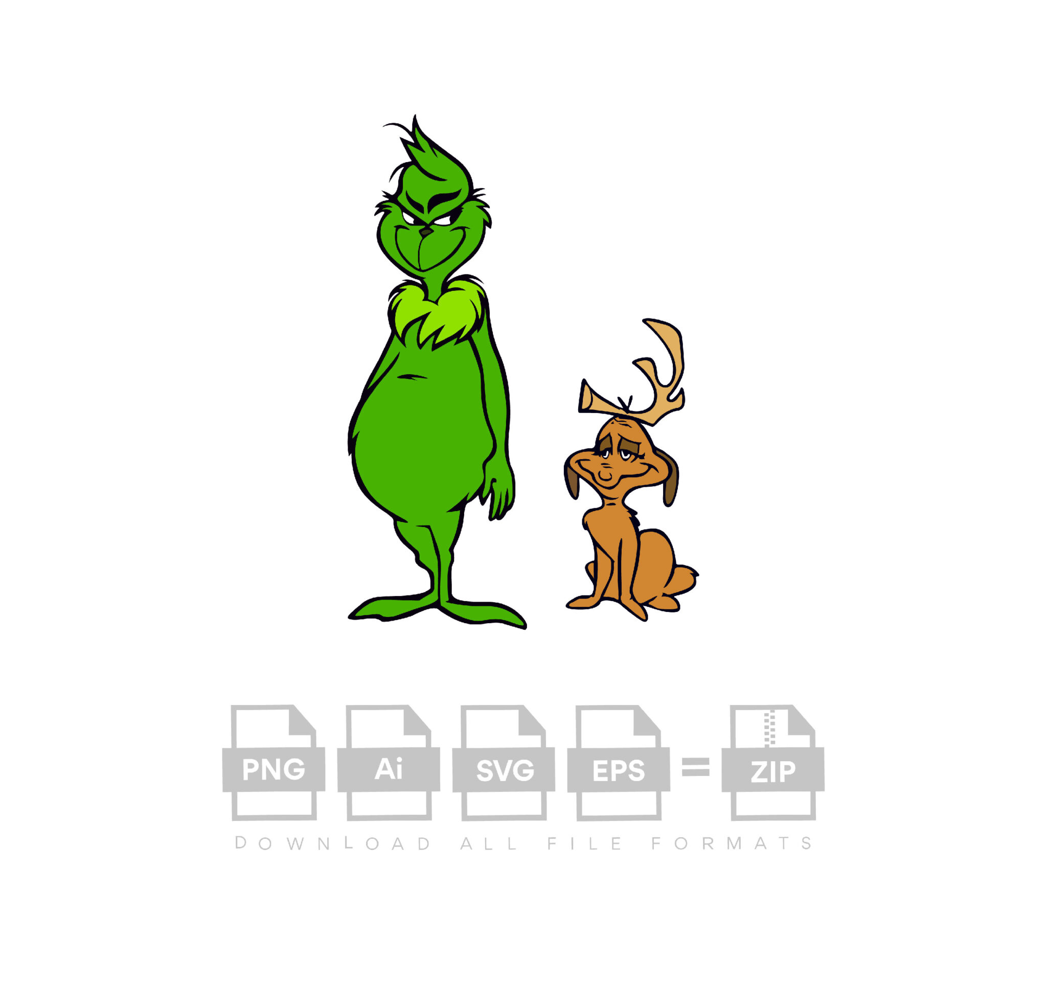 Grinch And Max Vector Christmas Cut File Cricut Vector Design Shop By 