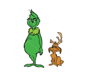 Grinch And Max Vector Christmas Cut File Cricut Vector