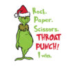 Grinch Rock Paper Scissors Throat Punch Vector Christmas Vector