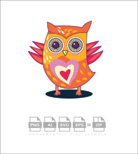 Heart Owl Vector