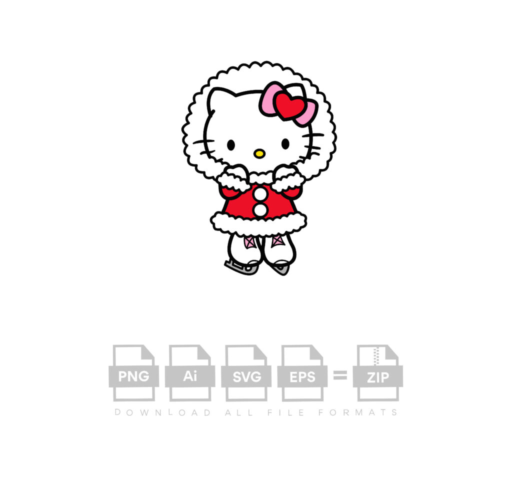 Hello Kitty Vector Style Hello Kitty Christmas Vector Christmas Vector Cut File Cricut Vector ...