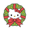 Hello Kitty Christmas Wreath Vector