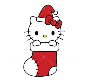 Hello Kitty Stocking Christmas Vector