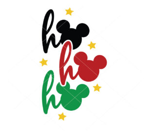 Ho Ho Ho Vector Christmas Mickey Mouse Head Vector