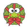 Keroppi Christmas Wreath Vector