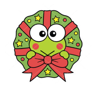 Keroppi Christmas Wreath Vector