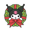 Kuromi Christmas Wreath Vector