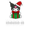 Kuromi With Christmas Gift Vector
