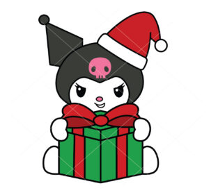 Kuromi With Christmas Gift Vector