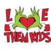 Love Them Kids Vector Grinch Hand Christmas Vector
