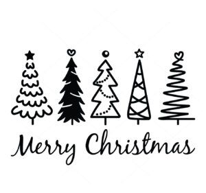 Merry Christmas Christmas Tree File Cricut Vector