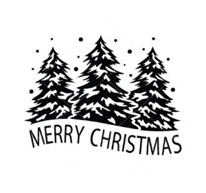 Merry Christmas Vector I Christmas Trees Vector