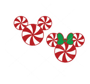 Mickey And Minnie Peppermint Vector Christmas Vector