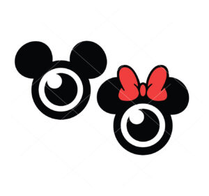 Mickey And Minnie Santa Cam Vector Christmas Vector.ai