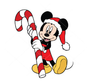 Mickey Mouse With Christmas Candy Vector Christmar Cricut Vector