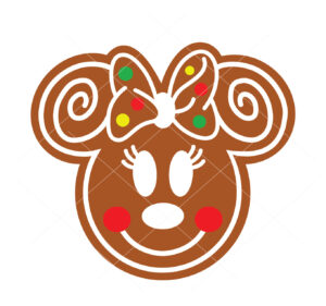 Minnie Mouse Gingerbread Vector Christmas Vector Cut File Cricut Vector