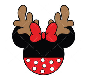 Minnie Mouse Reindeer Christmas File Cricut Vector