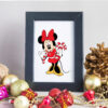 Minnie Mouse With Christmas Candy Vector