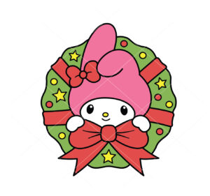 My Melody Christmas Wreath Vector