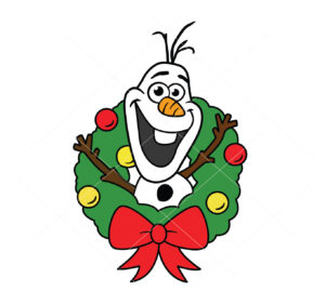 Olaf Christmas Vector Olaf Wreath Cricut Vector