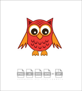 Orange Owl Vector